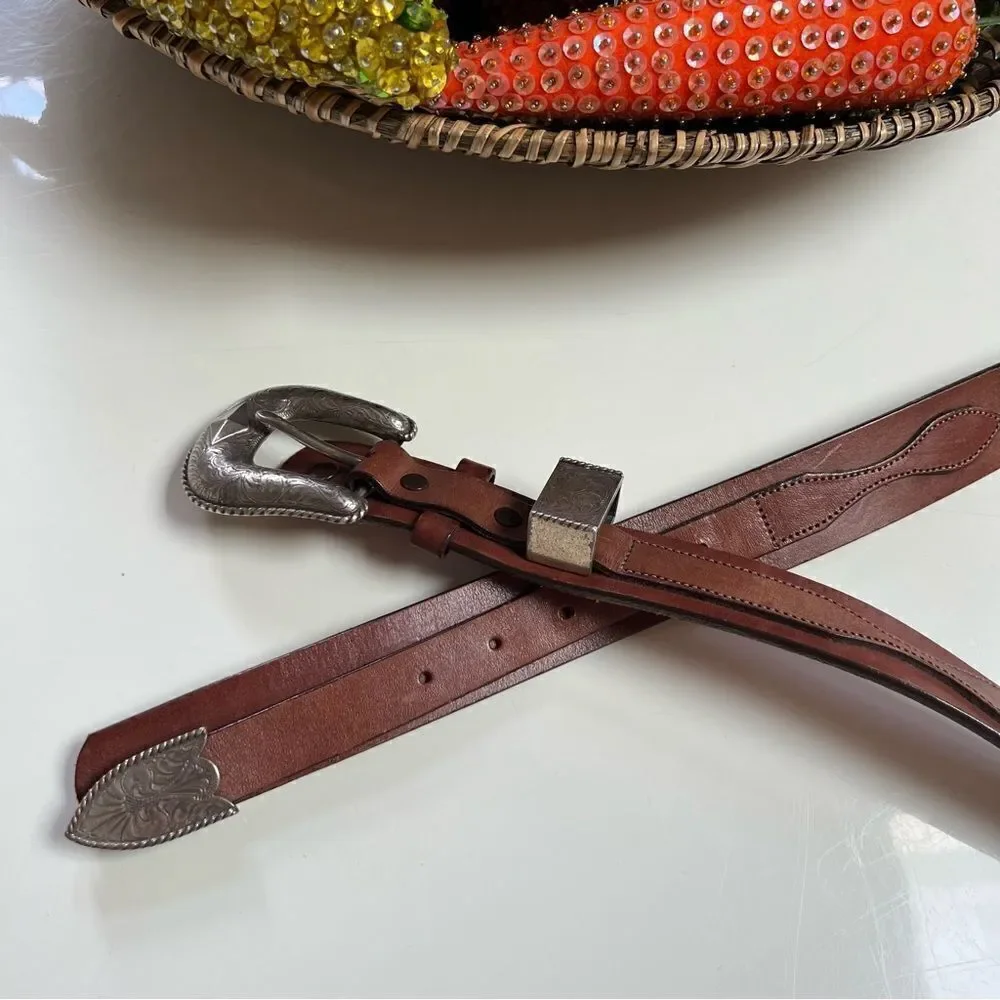 Tom Taylor Texas Handmade Mens Luxury Leather Sterling Silver Belt and Buckle